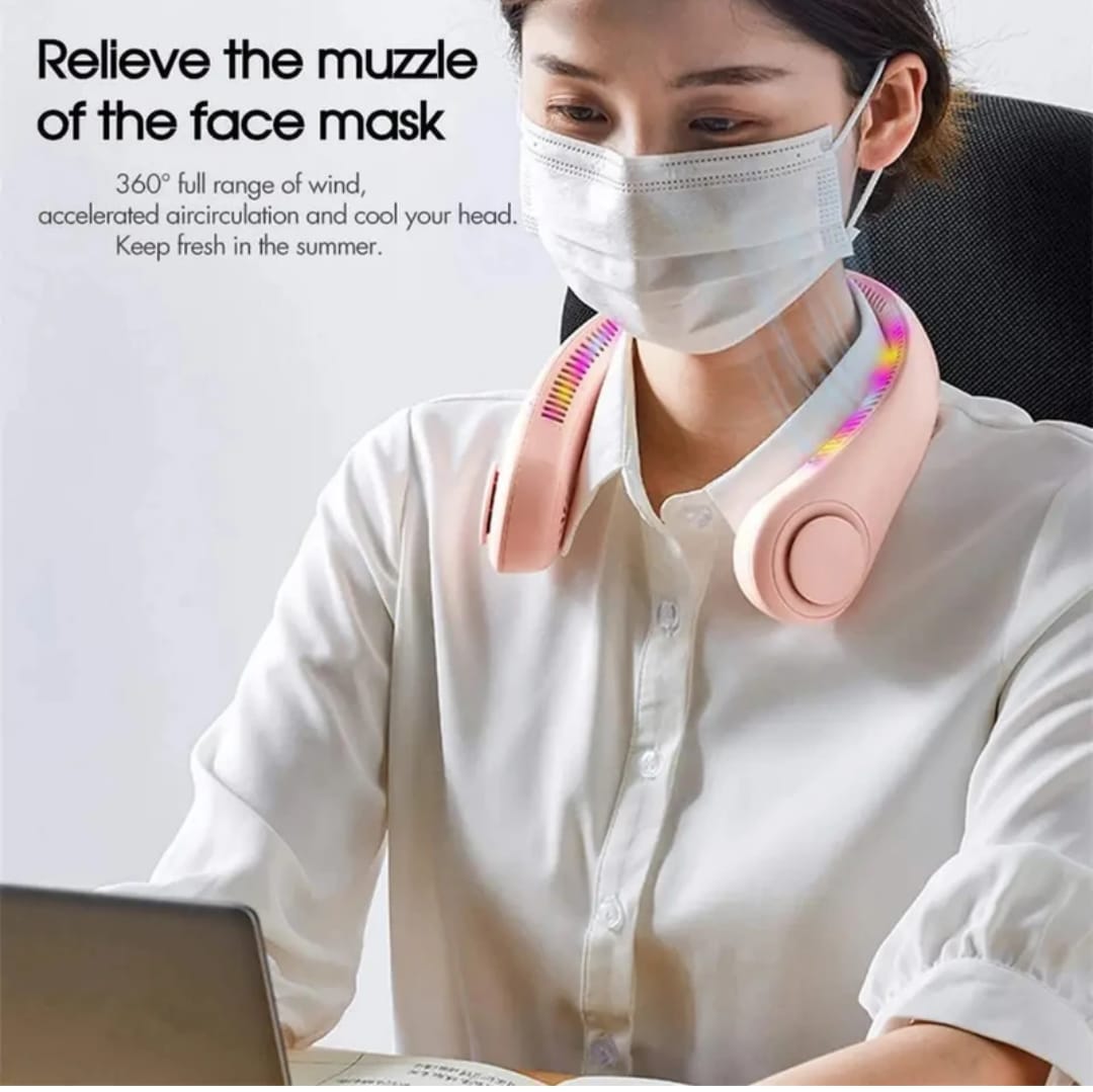 Portable LED NECK FAN WITH 5 SPEED ADJUSTMENT