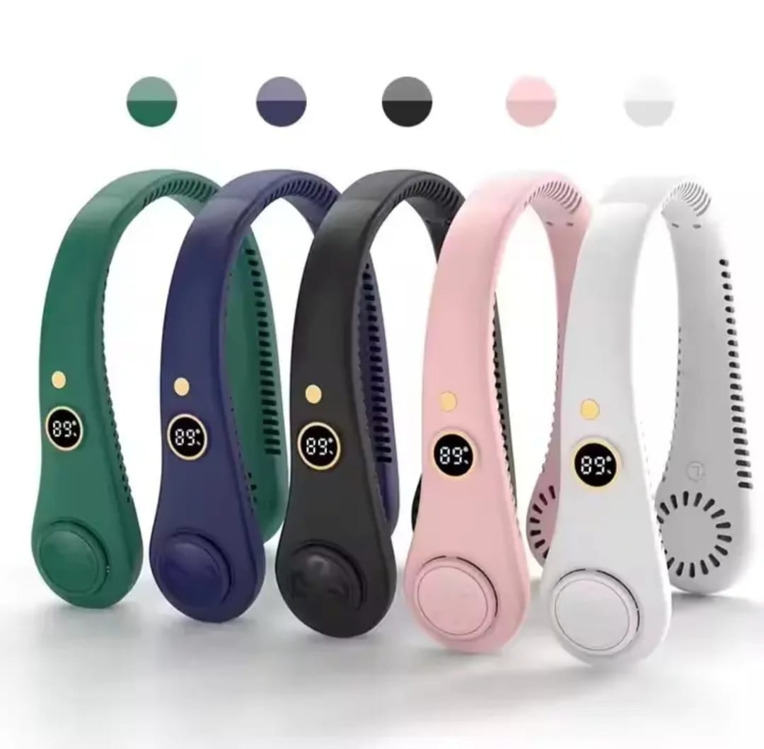 Portable LED NECK FAN WITH 5 SPEED ADJUSTMENT